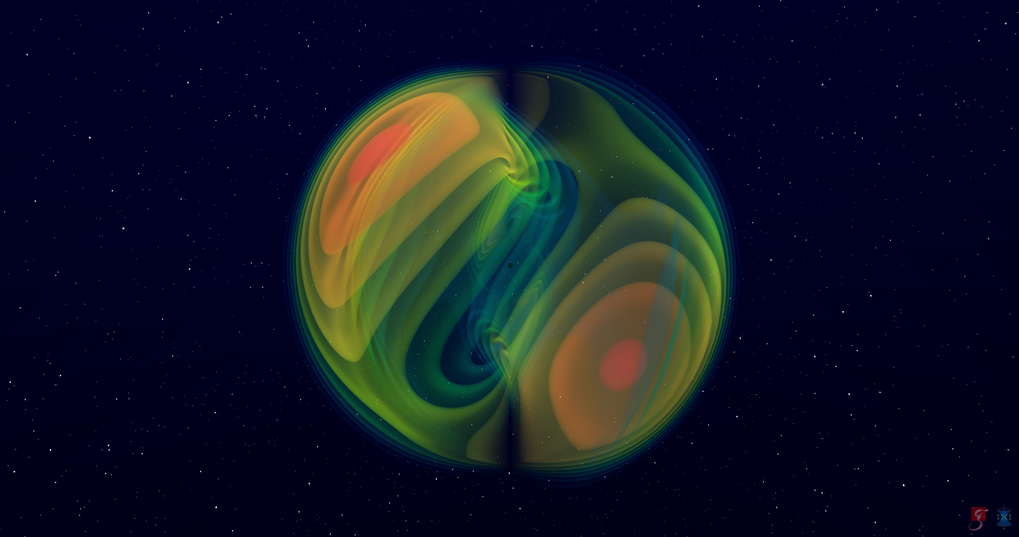 Numerical simulation of a black-hole binary merger with asymmetric masses and orbital precession (GW190412)