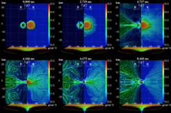 Collapse of a hyper-massive neutron star: magnetic field lines and density